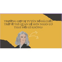 Trường hợp bị tuyên bố đã chết trở về thì quan hệ hôn nhân có thay đổi gì không?