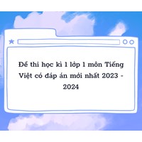 Đề thi học kì 1 môn Tiếng Việt lớp 1 có đáp án mới nhất
