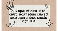 Quy định về điều lệ tổ chức, hoạt động của Sở Giao dịch chứng khoán Việt Nam