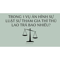 Trong 1 vụ án hình sự Luật sư tham gia thì thù lao trả bao nhiêu ?