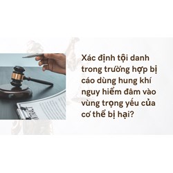 Xác định tội danh trong trường hợp bị cáo dùng hung khí nguy hiểm đâm vào vùng trọng yếu của cơ thể bị hại
