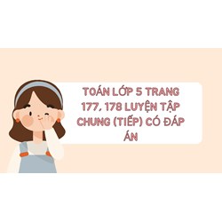 Toán lớp 5 trang 177, 178 Luyện tập chung (tiếp) có đáp án