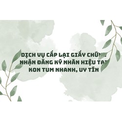 Dịch vụ cấp lại giấy chứng nhận đăng ký nhãn hiệu tại Kon tum nhanh, uy tín