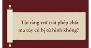 Tội tàng trữ trái phép chất ma túy có bị tử hình không?