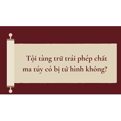 Tội tàng trữ trái phép chất ma túy có bị tử hình không?