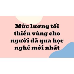 Mức lương tối thiểu vùng cho người đã qua học nghề mới nhất