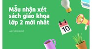 Mẫu nhận xét sách giáo khoa lớp 2 mới nhất