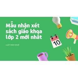 Mẫu nhận xét sách giáo khoa lớp 2 mới nhất