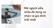 Mã ngành sửa chữa đồ dùng cá nhân và gia đình mới nhất