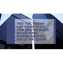 Thủ tục thành lập công ty có vốn đầu tư nước ngoài kinh doanh dịch vụ đại lý hải quan