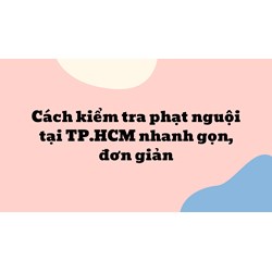 Cách kiểm tra phạt nguội tại TP.HCM nhanh gọn, đơn giản
