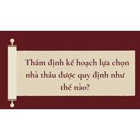 Thẩm định kế hoạch lựa chọn nhà thầu được quy định như thế nào?
