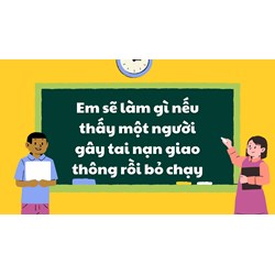 Em sẽ làm gì nếu thấy một người gây tai nạn giao thông rồi bỏ chạy