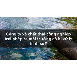 Công ty xả chất thải công nghiệp trái phép ra môi trường có bị xử lý hình sự?