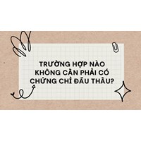 Trường hợp nào không cần phải có chứng chỉ đấu thầu?