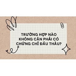 Trường hợp nào không cần phải có chứng chỉ đấu thầu?