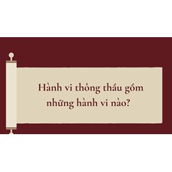 Hành vi thông thầu gồm những hành vi nào?