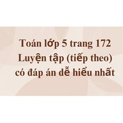Toán lớp 5 trang 172 Luyện tập (tiếp theo) có đáp án dễ hiểu nhất
