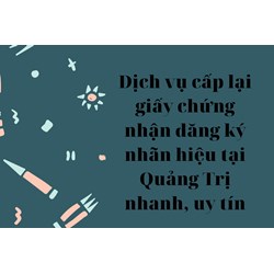 Dịch vụ cấp lại giấy chứng nhận đăng ký nhãn hiệu tại Quảng Trị nhanh, uy tín