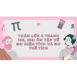 Toán lớp 5 trang 155, 156: Ôn tập về đo diện tích và đo thể tích