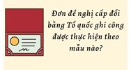Đơn đề nghị cấp đổi bằng Tổ quốc ghi công được thực hiện theo mẫu nào?