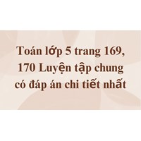Toán lớp 5 trang 169, 170 Luyện tập chung có đáp án chi tiết nhất