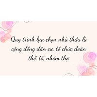 Quy trình lựa chọn nhà thầu là cộng đồng dân cư, tổ chức đoàn thể, tổ, nhóm thợ