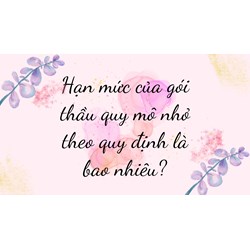 Hạn mức của gói thầu quy mô nhỏ theo quy định là bao nhiêu?