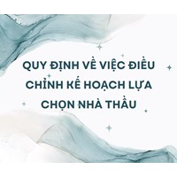 Quy định về việc điều chỉnh kế hoạch lựa chọn nhà thầu