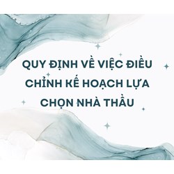 Quy định về việc điều chỉnh kế hoạch lựa chọn nhà thầu