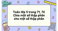 Toán lớp 5 trang 71, 72 Chia một số thập phân cho một số thập phân