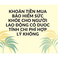 Khoản tiền mua bảo hiểm sức khỏe cho người lao động có duoc tính chi phí hợp lý không