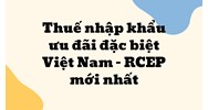 Thuế nhập khẩu ưu đãi đặc biệt Việt Nam –  RCEP mới nhất