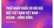 Thuế nhập khẩu ưu đãi đặc biệt Việt Nam Việt Nam – ASEAN – Hồng Kông