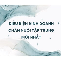 Điều kiện kinh doanh chăn nuôi tập trung mới nhất