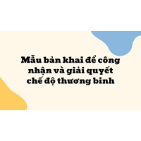 Mẫu bản khai để công nhận và giải quyết chế độ thương binh