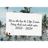 Đề ôn thi học kì 1 lớp 3 môn Tiếng Anh mới nhất