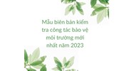 Mẫu biên bản kiểm tra công tác bảo vệ môi trường mới nhất