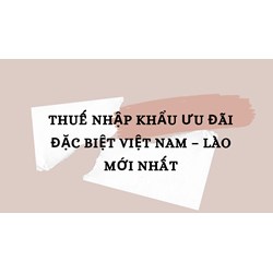 Thuế nhập khẩu ưu đãi đặc biệt Việt Nam – Lào mới nhất