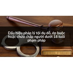 Tội dụ dỗ, ép buộc hoặc chứa chấp người dưới 18 tuổi phạm pháp