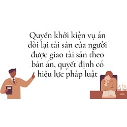 Quyền khởi kiện vụ án đòi lại tài sản của người được giao tài sản theo bản án, quyết định có hiệu lực pháp luật