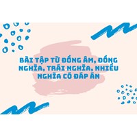 Bài tập từ đồng âm, đồng nghĩa, trái nghĩa, nhiều nghĩa Có đáp án
