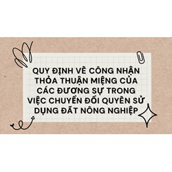 Quy định về công nhận thỏa thuận miệng của các đương sự trong việc chuyển đổi quyền sử dụng đất nông nghiệp
