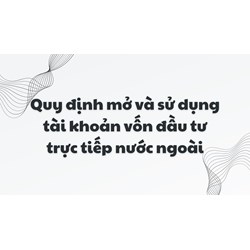 Quy định mở và sử dụng tài khoản vốn đầu tư trực tiếp nước ngoài