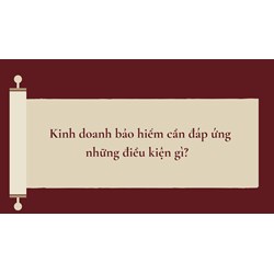 Kinh doanh bảo hiểm cần đáp ứng những điều kiện gì?