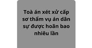Toà án xét xử cấp sơ thẩm vụ án dân sự được hoãn bao nhiêu lần