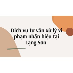 Dịch vụ tư vấn xử lý vi phạm nhãn hiệu tại Lạng Sơn