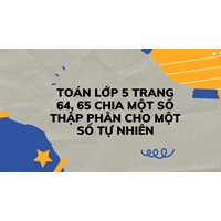 Toán lớp 5 trang 64, 65 Chia một số thập phân cho một số tự nhiên