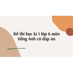 Đề thi học kì 1 môn tiếng Anh lớp 6 có đáp án