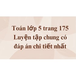 Toán lớp 5 trang 175 Luyện tập chung có đáp án chi tiết nhất
